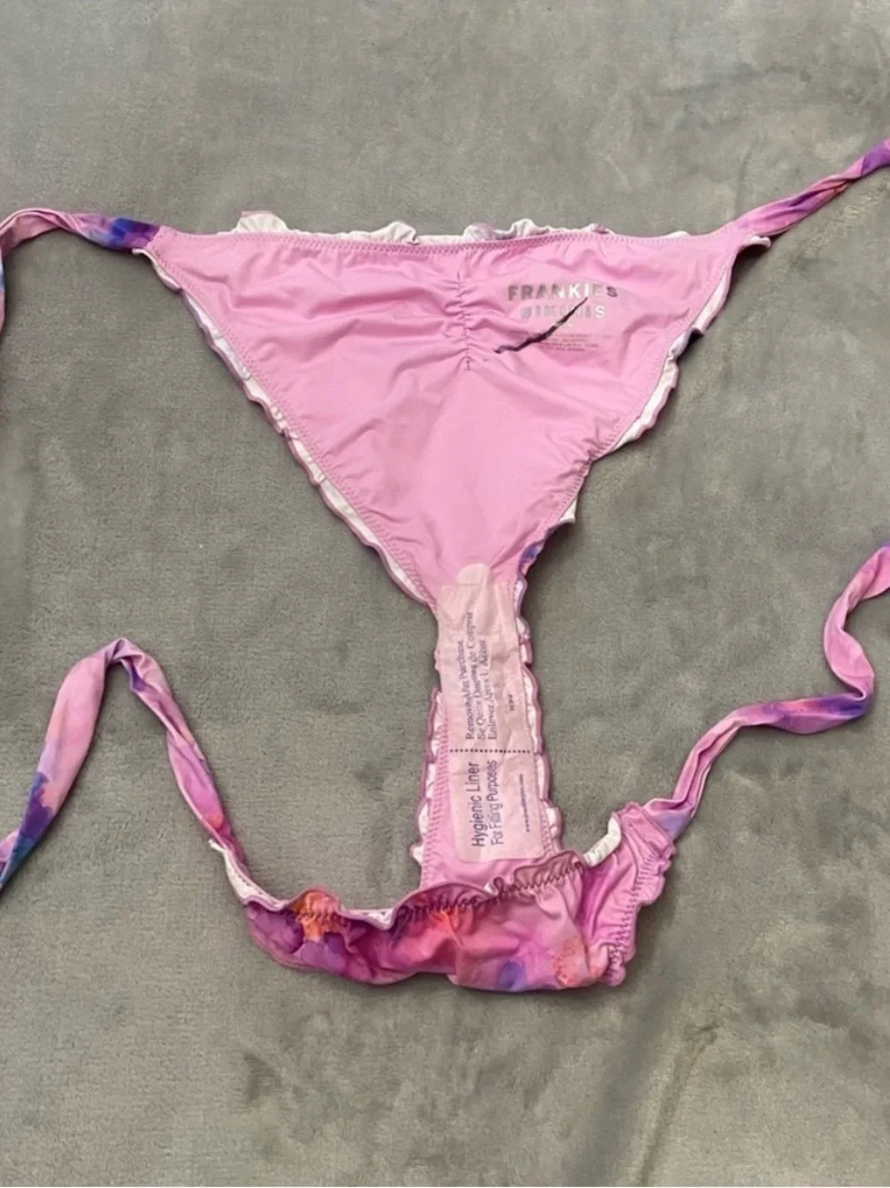 New! SET Frankies Bikinis Colby Watercolor Floral Tie Side Bikini 38973